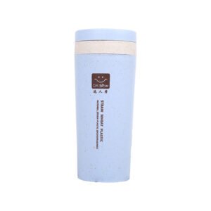 Custom Logo Reusable Wide Cup Wheat Straw Biodegradable Coffee Mug with Cover
