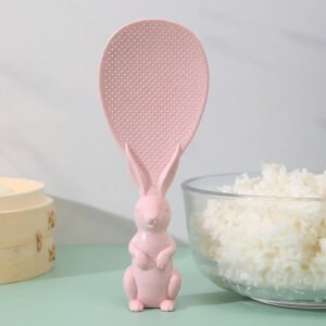Environmentally Friendly Wheat Straw Rabbit Spoon Vertical Rabbit Rice Cooker Spoon Creative Non-Stick Cartoon Rice Spoon