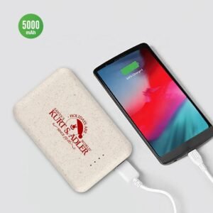 Portable Eco-friendly Mini Slim Power Bank 5000mAh Wheat Straw Biodegradable Mobile Power Supply 5000mAh Power Bank
