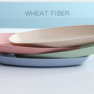 Non Fragile Wheat Straw Plate Biodegradable Straw Oval Plates Reusable Desserts, Salads, Restaurant Dishes Plates Tableware